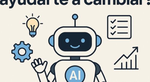 Ilustración de puede ia ayudarte a cambiar hábitos con estilo tecnológico y limpio.