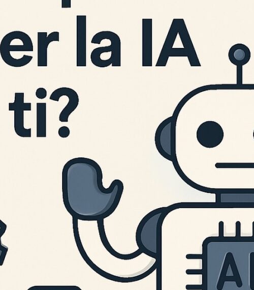 Ilustración de qué puede hacer ia ti qué no con estilo tecnológico y limpio.