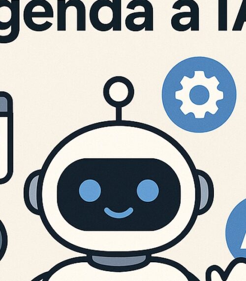 Ilustración de se puede delegar tu agenda a ia con estilo tecnológico y limpio.