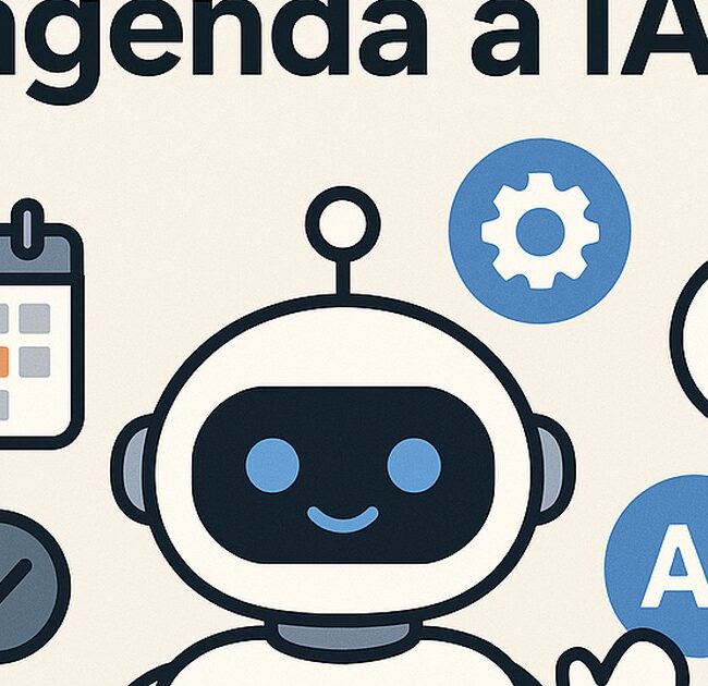 Ilustración de se puede delegar tu agenda a ia con estilo tecnológico y limpio.