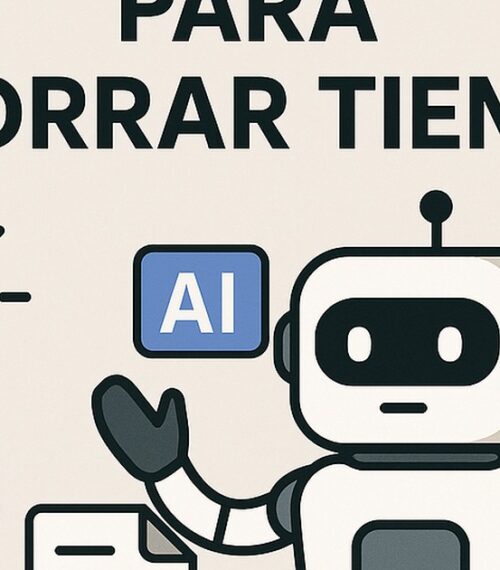 Ilustración de trucos ia ahorrar tiempo cada mañana con estilo tecnológico y limpio.