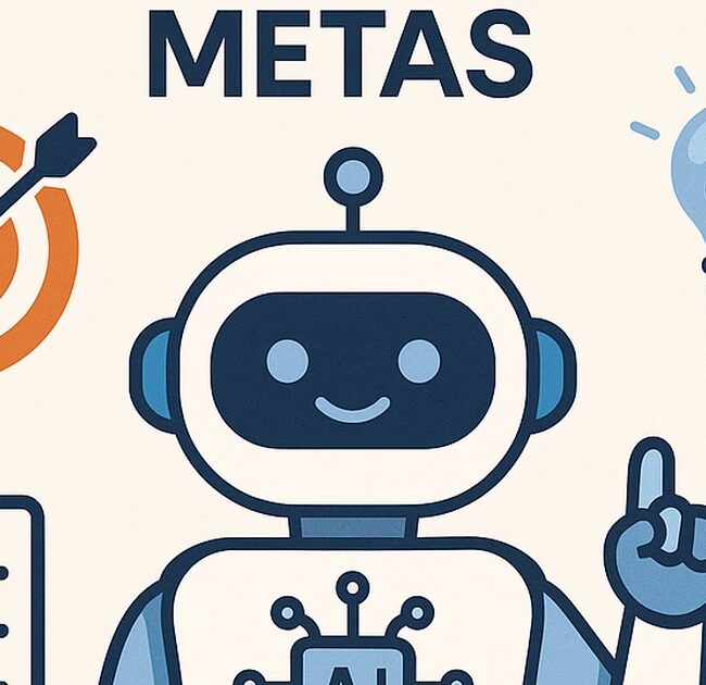 Ilustración de usa ia establecer metas realistas con estilo tecnológico y limpio.